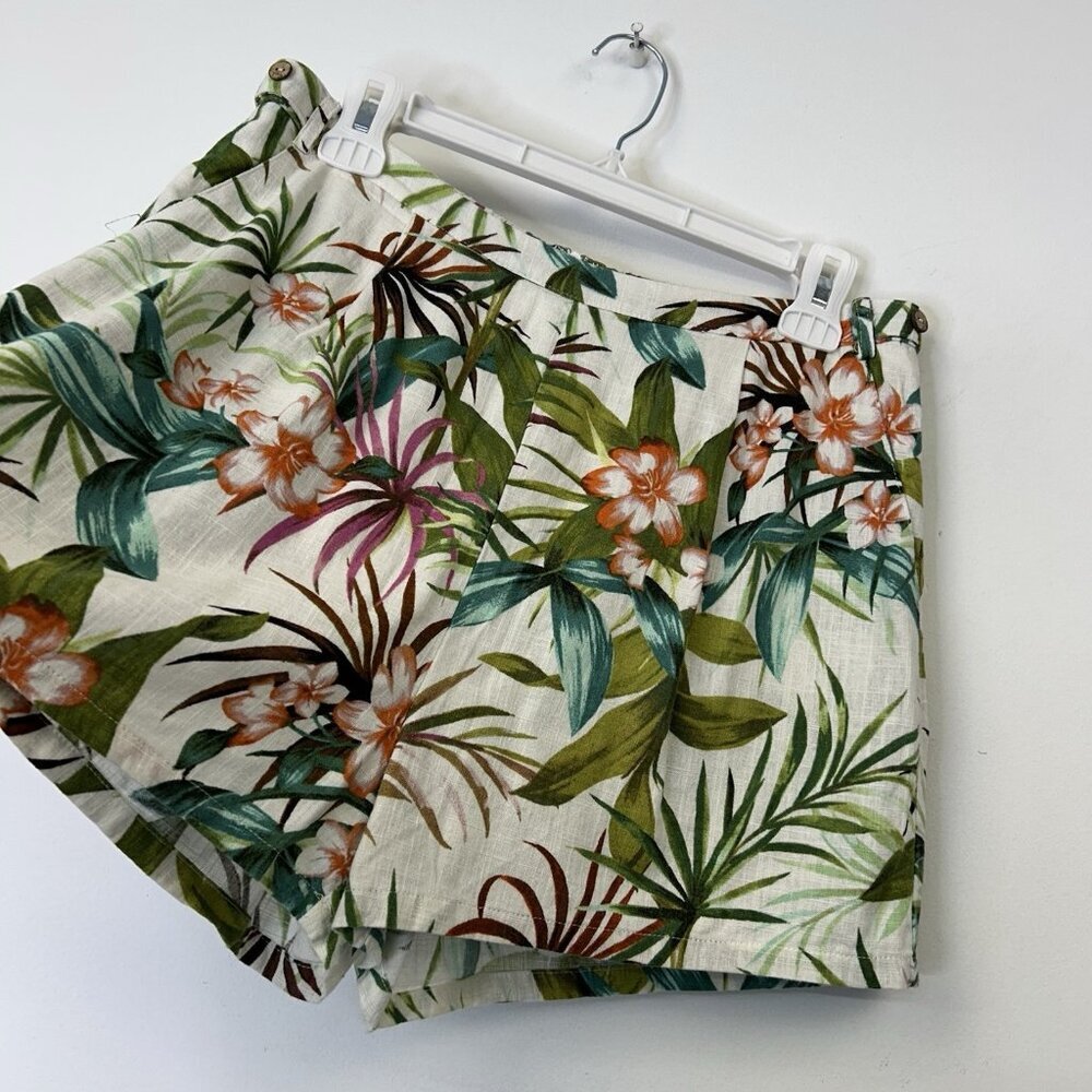 Anthropologie Lost and Wander Linen Shorts Womens Size Medium M Tropical - Picture 4 of 11